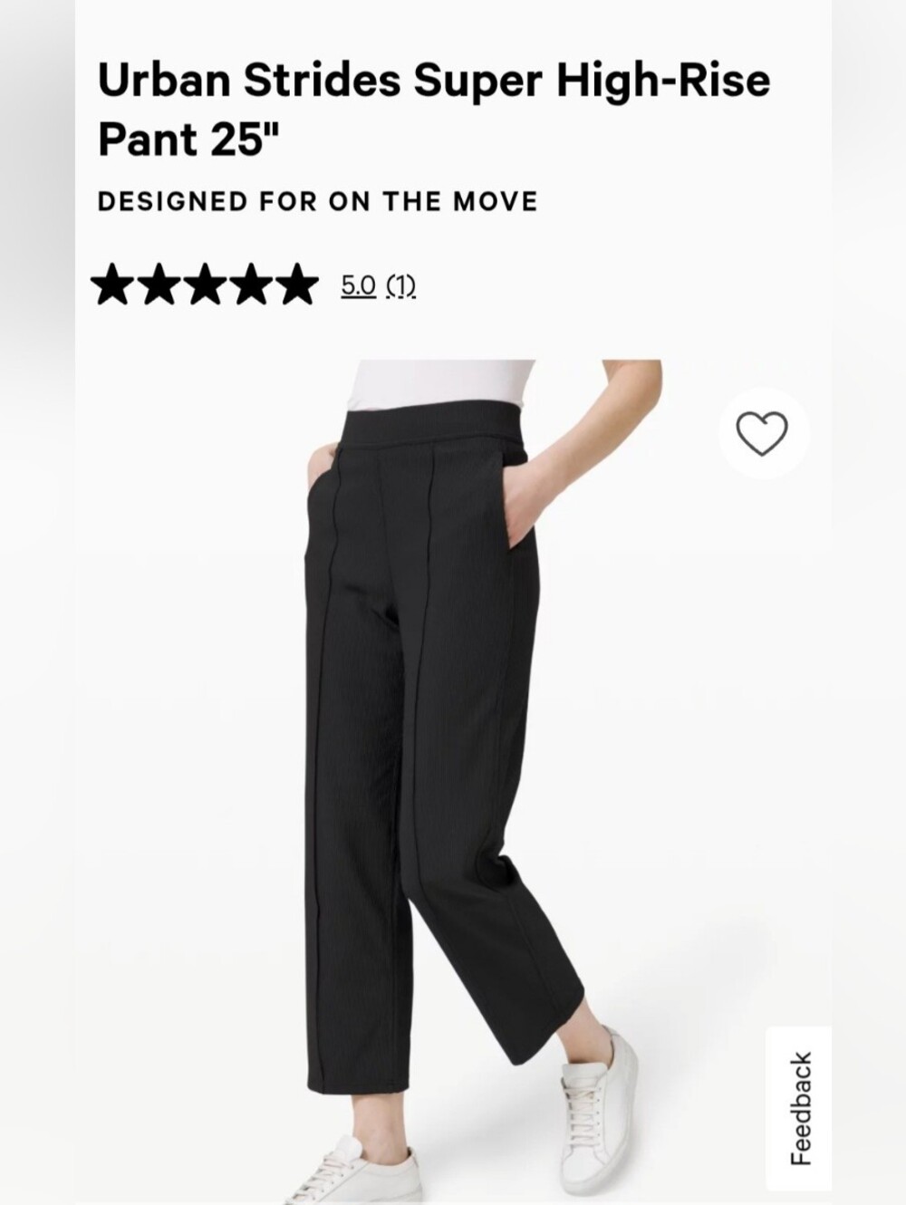 lululemon athletica Black Cropped Super High-Rise Pants